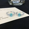 14K 18K Solid Gold Paraiba Gemstones for Engagement Fashion Promise Ring Gifts for Women 5
