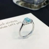 14K 18K Solid Gold Paraiba Gemstones for Engagement Fashion Promise Ring Gifts for Women 3