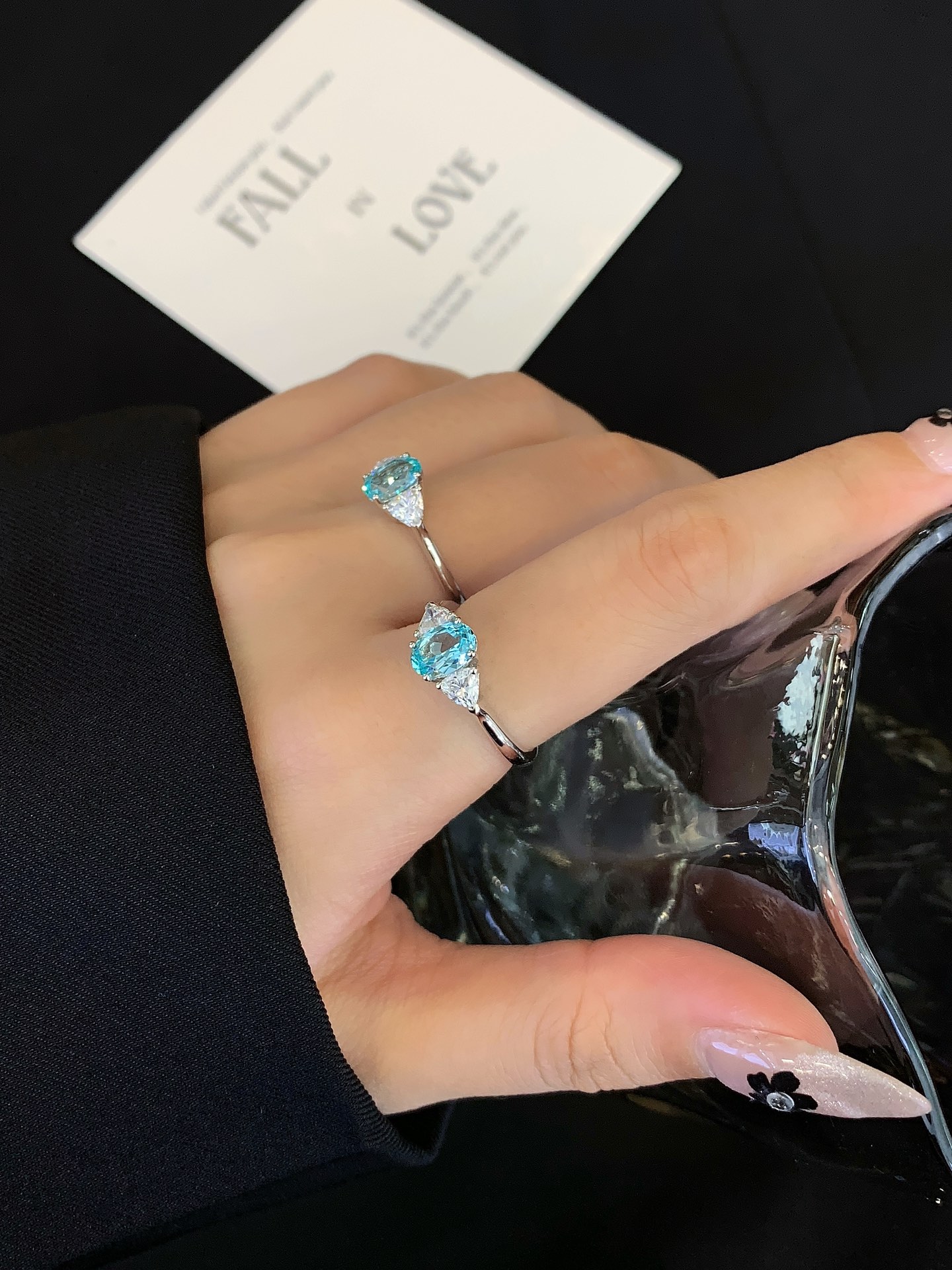 14K 18K Solid Gold Paraiba Gemstones for Engagement Fashion Promise Ring Gifts for Women 7