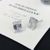 10K gold Lab diamond Emerald cut Simple Design Diamond Earring Stud girls Fine jewelry 1