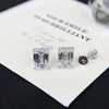 10K gold Lab diamond Emerald cut Simple Design Diamond Earring Stud girls Fine jewelry 2