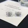 10K gold Lab diamond Emerald cut Simple Design Diamond Earring Stud girls Fine jewelry 3