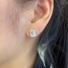 10K gold Lab diamond Emerald cut Simple Design Diamond Earring Stud girls Fine jewelry 6