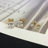 Diamond Stud Earring AsscherCut 10K Yellow Gold Lab Grwon Diamond Earrings with back scews 2