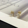 Diamond Stud Earring AsscherCut 10K Yellow Gold Lab Grwon Diamond Earrings with back scews 4