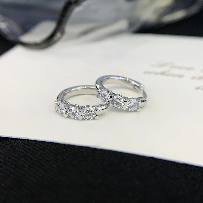 Cuff Huggies Earrings Pave Round Diamond 18k Gold Earrings 14K Gold Huggie Hoop Earrings 4