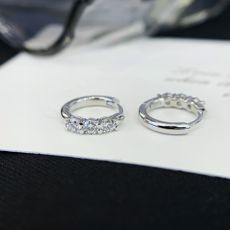 Cuff Huggies Earrings Pave Round Diamond 18k Gold Earrings 14K Gold Huggie Hoop Earrings 5