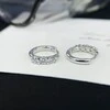 Cuff Huggies Earrings Pave Round Diamond 18k Gold Earrings 14K Gold Huggie Hoop Earrings 5