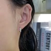 Cuff Huggies Earrings Pave Round Diamond 18k Gold Earrings 14K Gold Huggie Hoop Earrings 6