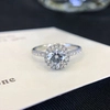 18K gold Halo ring Vintage Women Wedding Ring with 0.818ct Round  lab diamond Ring 1