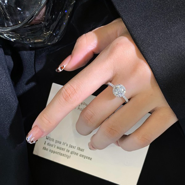 18K gold Halo ring Vintage Women Wedding Ring with 0.818ct Round  lab diamond Ring 3