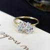 Engagement Jewelry Women 6.5mm Yellow Gold vs Lab Diamond  Pear and Marquise Cut Two Stone Wedding Ring 3