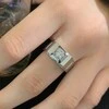 Lab Created Diamond Ring White Gold Squar Men Wedding Ring D Vvs Diamond big Size Engagment Ring for Male 6