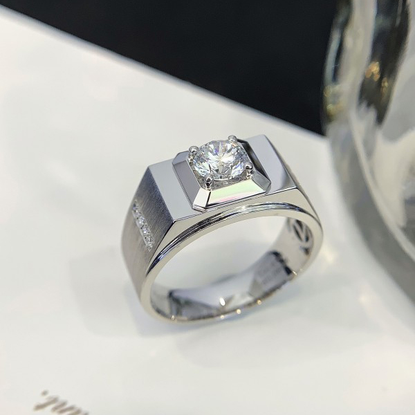 Lab Created Diamond Ring White Gold Squar Men Wedding Ring D Vvs Diamond big Size Engagment Ring for Male 2
