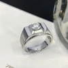 Lab Created Diamond Ring White Gold Squar Men Wedding Ring D Vvs Diamond big Size Engagment Ring for Male 2