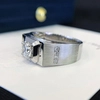Lab Created Diamond Ring White Gold Squar Men Wedding Ring D Vvs Diamond big Size Engagment Ring for Male 5