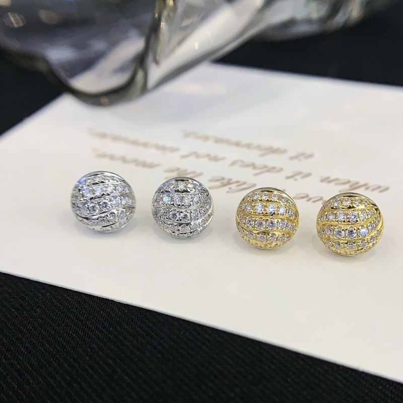Minimalism White /Yellow Geometric Ball Earring 14k 18k Real Gold Frosted Round Bead Stud Earrings for Women 5