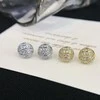 Minimalism White /Yellow Geometric Ball Earring 14k 18k Real Gold Frosted Round Bead Stud Earrings for Women 5