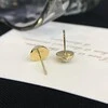 Minimalism White /Yellow Geometric Ball Earring 14k 18k Real Gold Frosted Round Bead Stud Earrings for Women 4