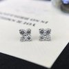 Four-Leaf Clover Flash Diamond Earrings Women 14k 18k Needle Earrings white gold Luxury Design Ladies Girl Lab diamond Stud Earring 1