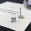 Four-Leaf Clover Flash Diamond Earrings Women 14k 18k Needle Earrings white gold Luxury Design Ladies Girl Lab diamond Stud Earring 4