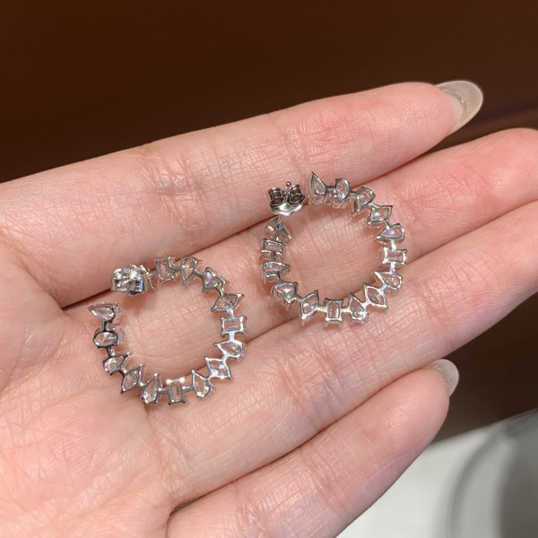 Jewelry Minimalist 14K/18K White Gold Diamond Hoop Set Earrings Fancy Pear  Emerald Heart Marquise Cut  Women Diamond Jewelry 3