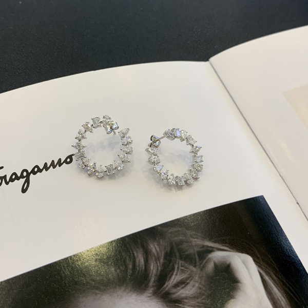 Jewelry Minimalist 14K/18K White Gold Diamond Hoop Set Earrings Fancy Pear  Emerald Heart Marquise Cut  Women Diamond Jewelry
