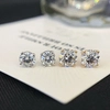 Custom Women Real Trendy Jewelry Round Lab Diamond Stud 18K Gold Earrings 5