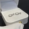 Solid Real Gold 14K 18K Round Diamond Charm Drop Huggies Earrings Pedant Lab Diamond Earrings for Women 3