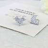 OEM Custom 3 Stone Diamond Earrings Lab Created Diamond Earrings in 14K White Gold Stud Earrings 5