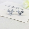 OEM Custom 3 Stone Diamond Earrings Lab Created Diamond Earrings in 14K White Gold Stud Earrings 1