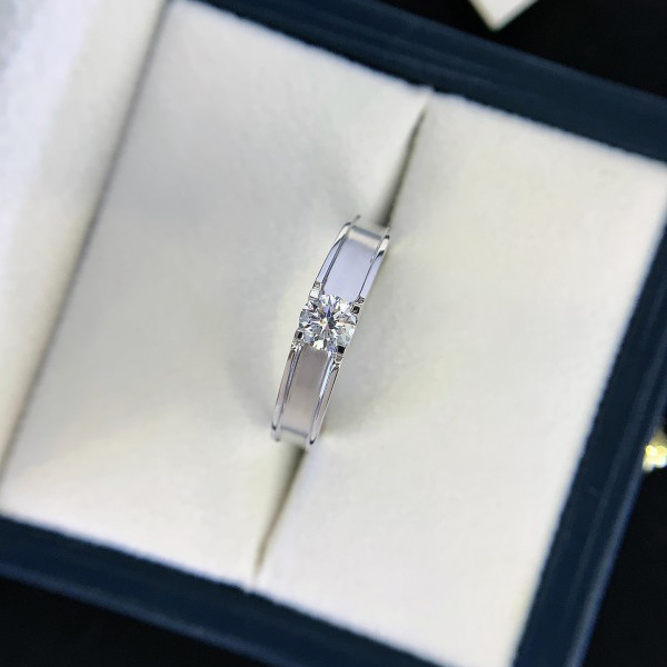 18K White Gold 0.3CT Lab Grown Diamond Man Engagement Wedding Band Ring Boy Gift Ideas 3