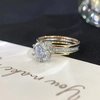 Round Design Jewelry Yellow 14K/18K Gold Diamond Party Wedding Ring Lab Diamond Rings 2