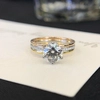 Round Design Jewelry Yellow 14K/18K Gold Diamond Party Wedding Ring Lab Diamond Rings 4