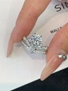 Delicate Double Sparkle Crown Design Lab-Grown Diamond Engagement Wedding Ring 3