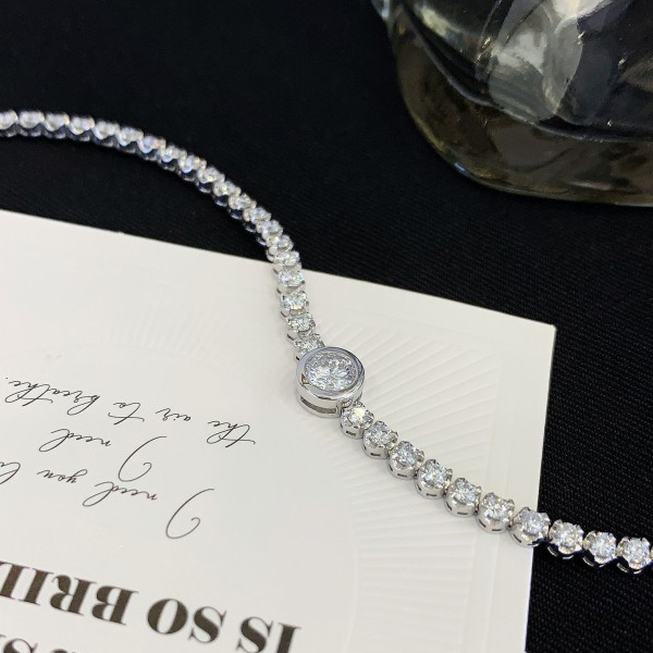 14K Gold Moissanite Diamond Tennis Chain 5mm Iced out Real Solid Gold Tennis Bracelet Tennis Chain 2