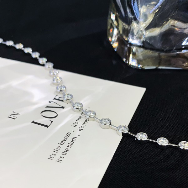 Factory OEM Custom Fashion Hiphop White Round Lab Diamonds Tennis Bracelet with 18K Gold Women Fine Jewelry 4