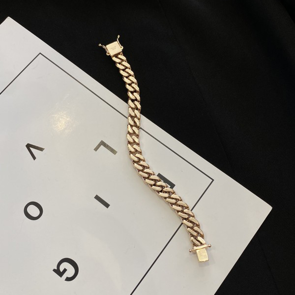 Factory OEM 2024 New Design 9K 14K 18K  Gold Plain Bracelet Lab Grown Diamond Ice Out Hip Hop Cuban Link Chain 3