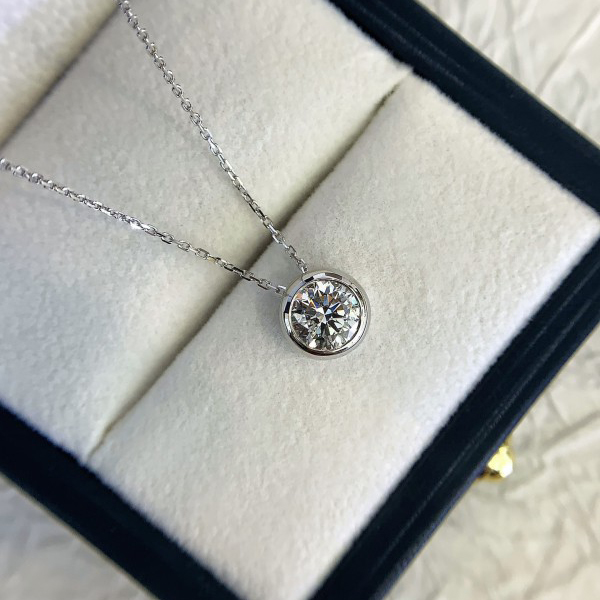 New Fashion 14K Lab Grown Diamond Round Pendent Necklace 4