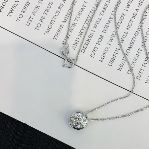 New Fashion 14K Lab Grown Diamond Round Pendent Necklace