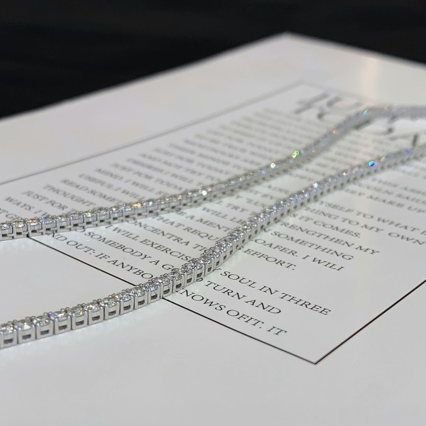 Fine Custom Choker Real Gold Lab Grown Diamond Necklaces Solid Gold Jewelry DEF Lab Diamond  Tennis Chain 3