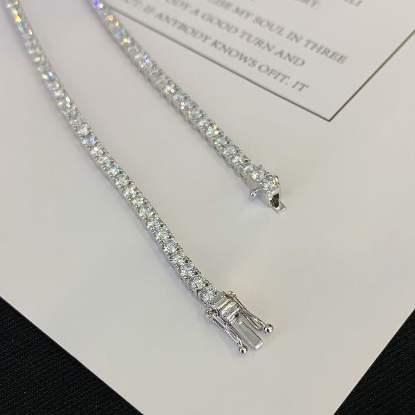 Fine Custom Choker Real Gold Lab Grown Diamond Necklaces Solid Gold Jewelry DEF Lab Diamond  Tennis Chain 4