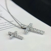 Fine Jewelry Bling Iced out White Gold 14K/18K Charms Round Lab Diamond  Cross Jesus Pendant Necklace for Men 2