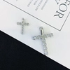 Fine Jewelry Bling Iced out White Gold 14K/18K Charms Round Lab Diamond  Cross Jesus Pendant Necklace for Men 3