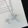 Fine Jewelry Bling Iced out White Gold 14K/18K Charms Round Lab Diamond  Cross Jesus Pendant Necklace for Men 4