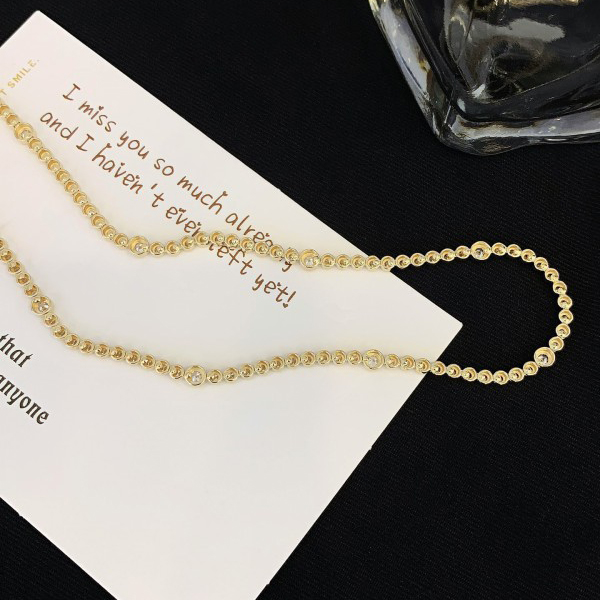 Fine Jewelry 14k yellow gold Iced out Chains Round Lab created Diamond  Clustered Bubble Shape Necklace 3