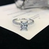 Fine Jewelry Princess Cut Ring 14k 18k 24k White Lab Grown Diamond Halo Ring Simple Design for Engagement Wedding 2