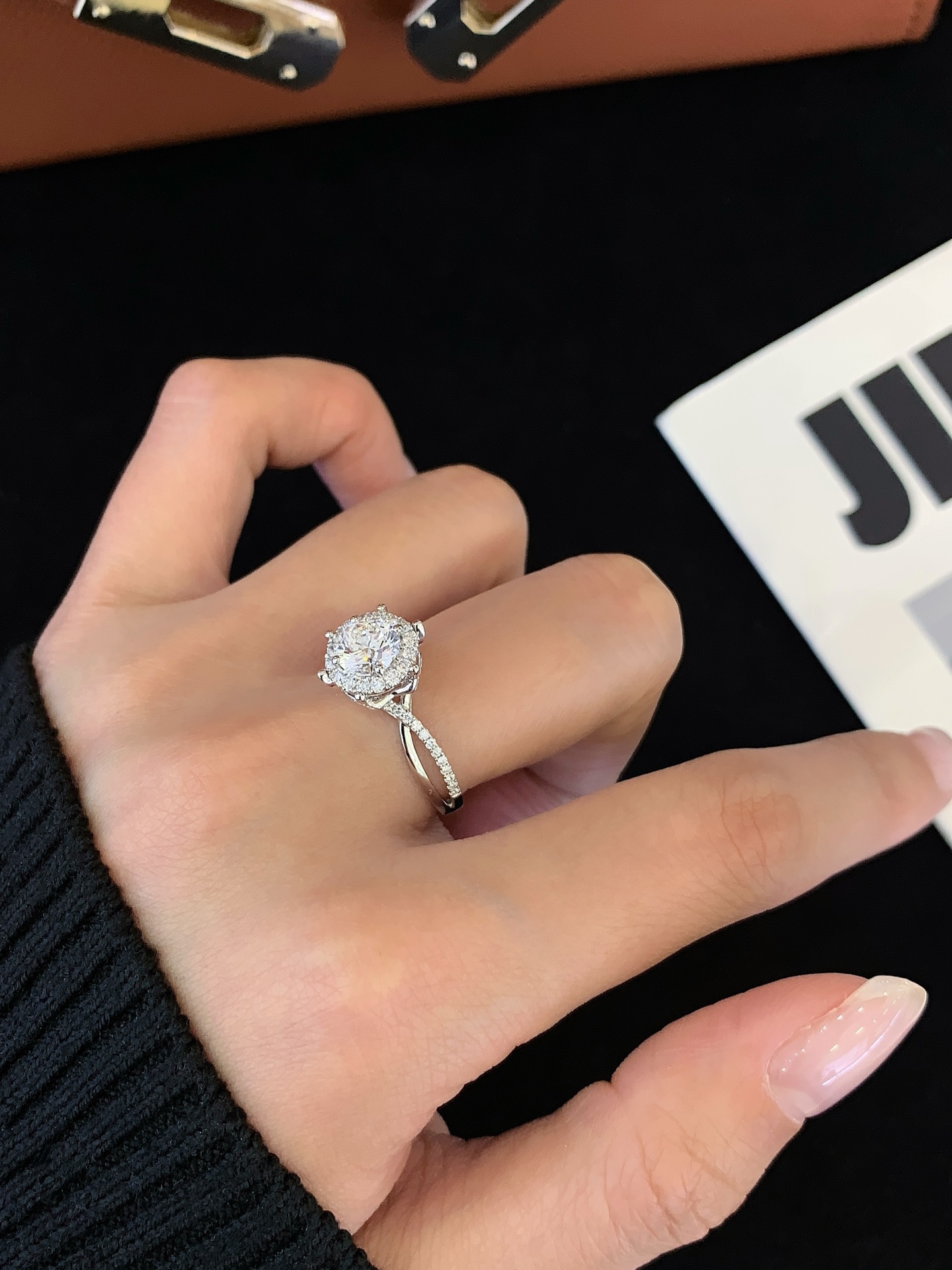 Fine Jewelry 14K 18K Gold Prong Set 0.838ct Lab Diamond Engagement Wedding Ring for Women 5