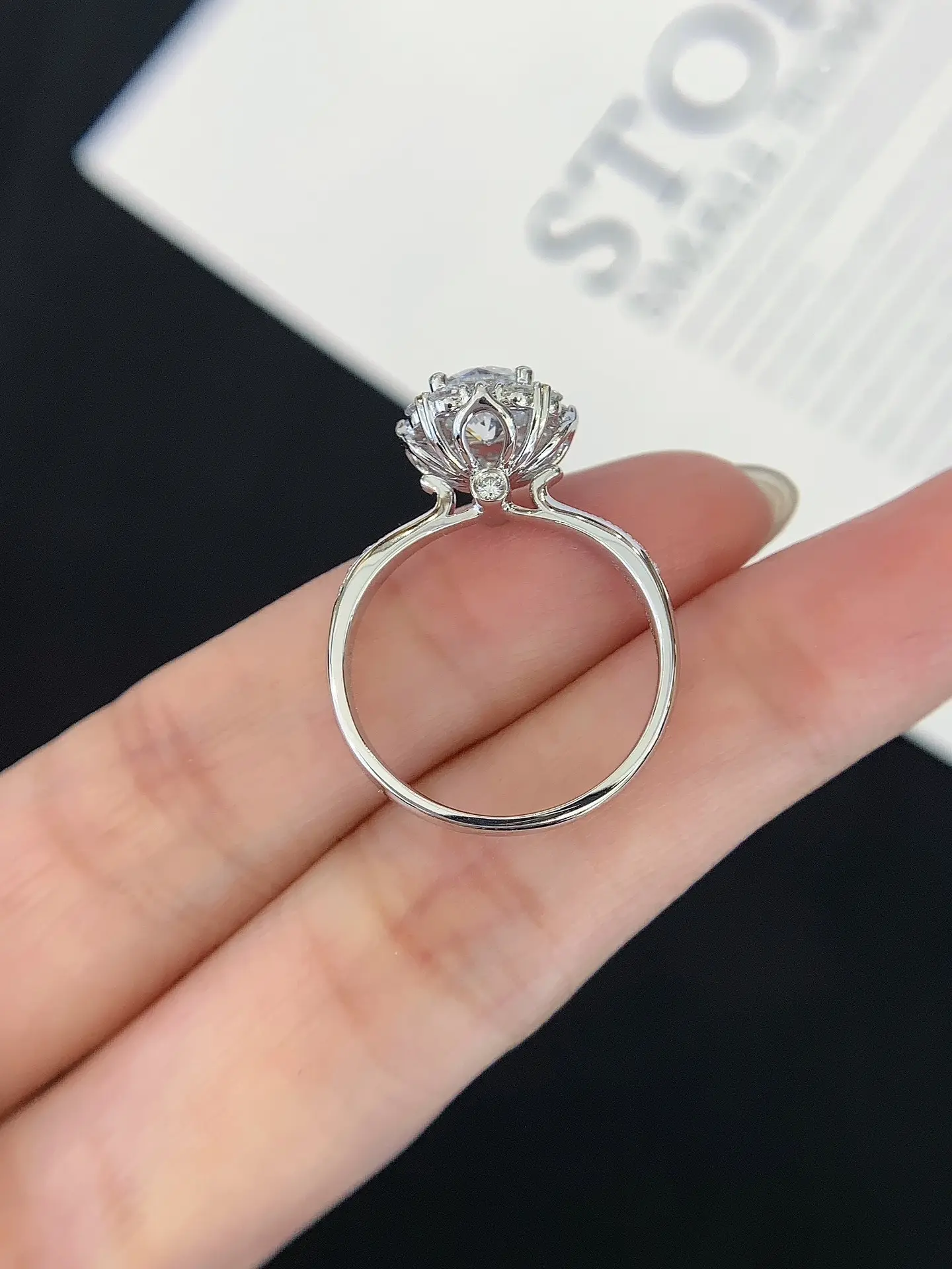 Lightweight Lab Diamond Halo Ring Fast Delivery 4