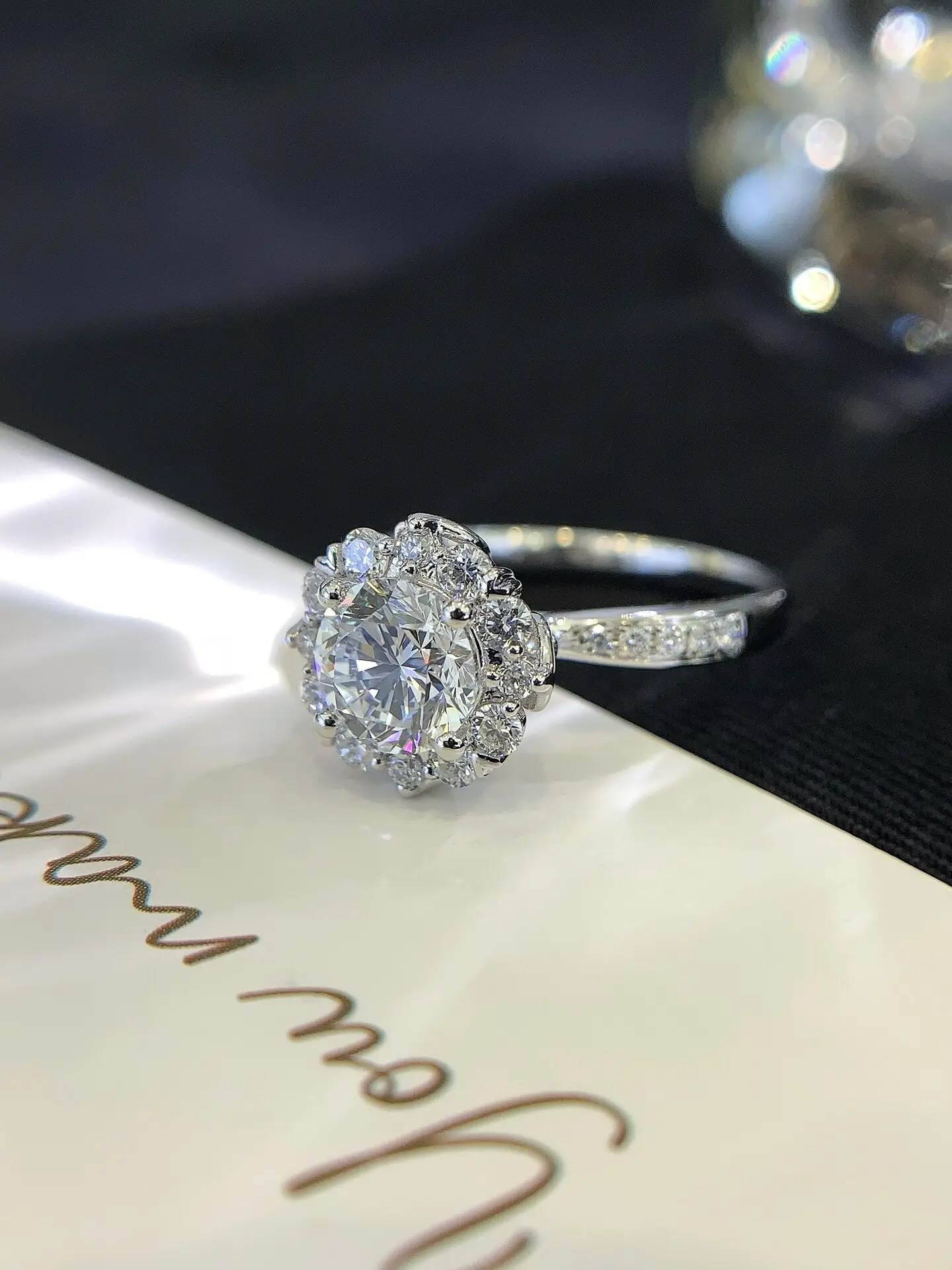Lightweight Lab Diamond Halo Ring Fast Delivery 3
